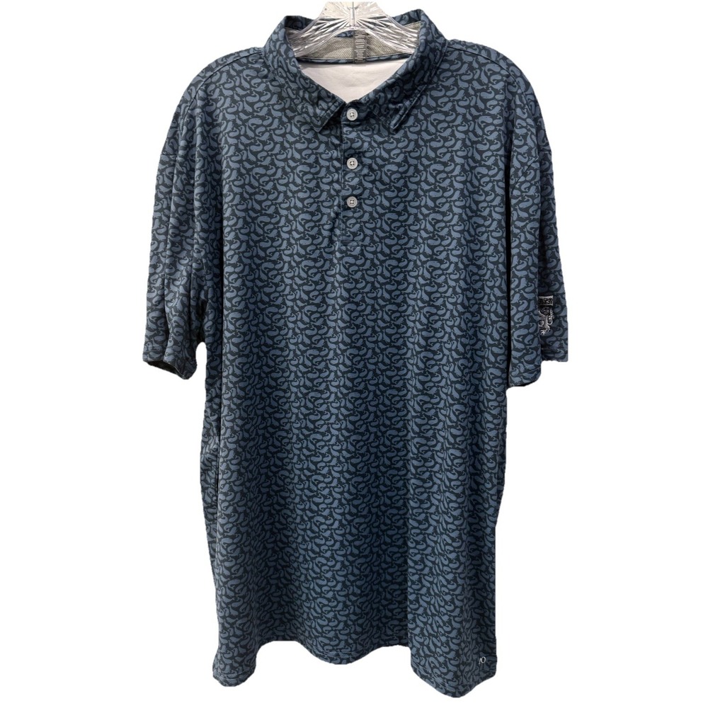 Anderson Ord Golf Polo Men XL Blue Whale Golden Ocala Performance Stretch NWOT